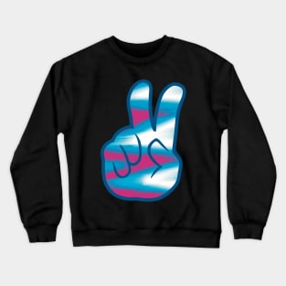 Peace Hand Sign Tie Dye Crewneck Sweatshirt